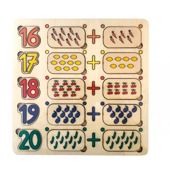 Ahşap Benzer Kümeleri Eşleştirme 16'dan 20'ye Puzzle (33x33 cm)